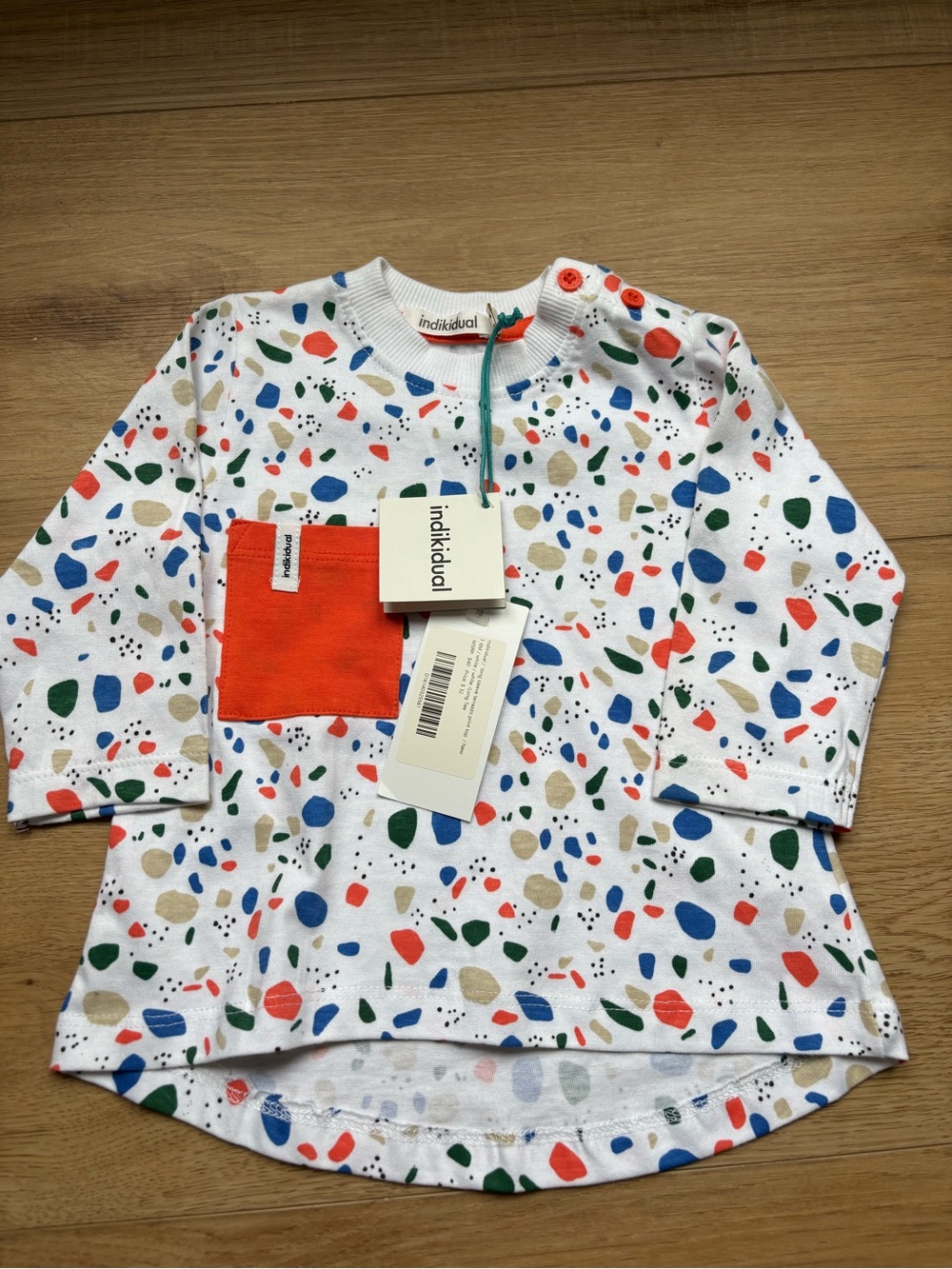 Indikidual Long Sleeve Terrazzo Print Top Baby 0-6M NWT